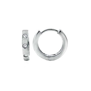  Sterling Silver Cubic Zirconia Round CZ Earrings